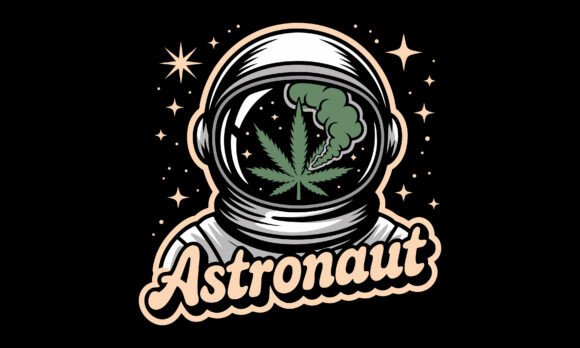 Download Weed Astronaut T Shirt Design PNG - Premium Resources