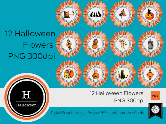Download Digital Halloween Flowers No. 3 - Premium Resources
