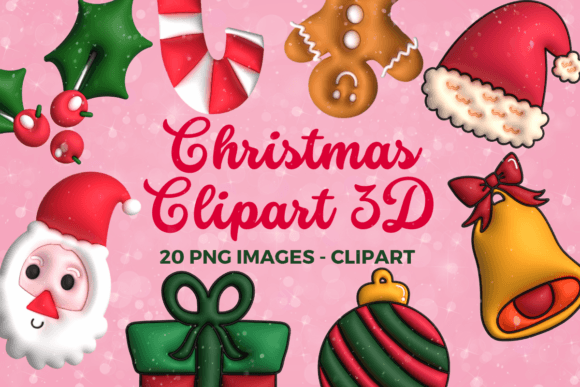 Download 3D Christmas Illustrations Pack Clipart - Christmas illustrations Collection
